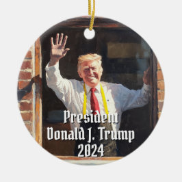 President Donald J. Trump Fast Food Funny 2024 Keramisch Ornament