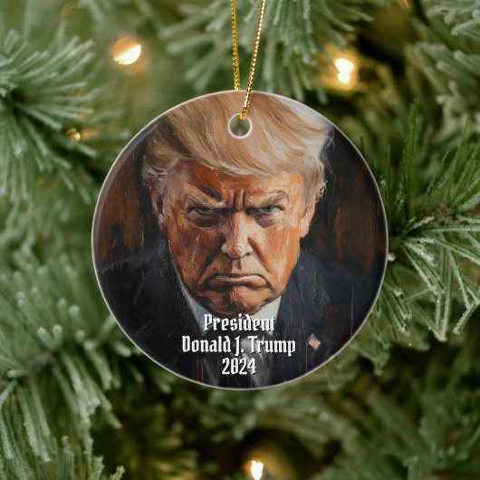 President Donald J. Trump Mok Shot Keepsake 2024 Keramisch Ornament (Boom)