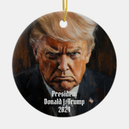 President Donald J. Trump Mok Shot Keepsake 2024 Keramisch Ornament