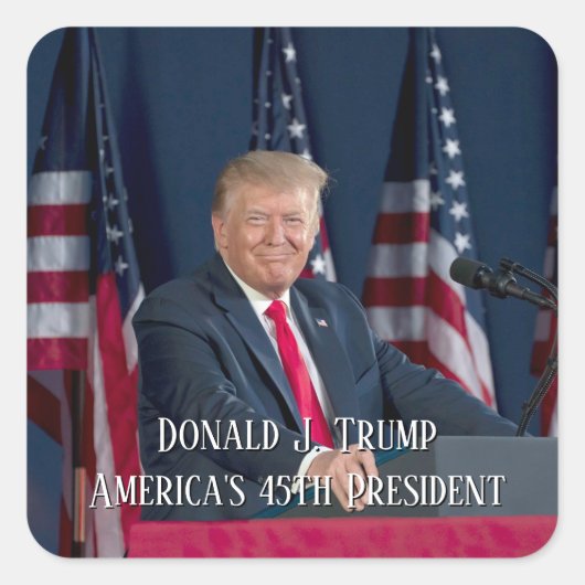 President Donald J. Trump Mt Rushmore Speech Vierkante Sticker (Voorkant)