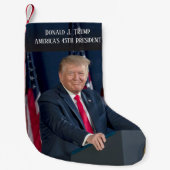 President Donald J. Trump Photo Keepomwille Kleine Kerstsok (Voorkant)