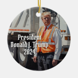 President Donald J. Trump Vuilniswagen Grappig 202 Keramisch Ornament