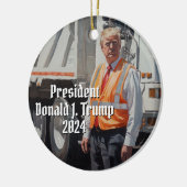 President Donald J. Trump Vuilniswagen Grappig 202 Keramisch Ornament (Links)