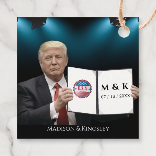 President Donald J. Trump Wedding Favor Labels (Achterkant)
