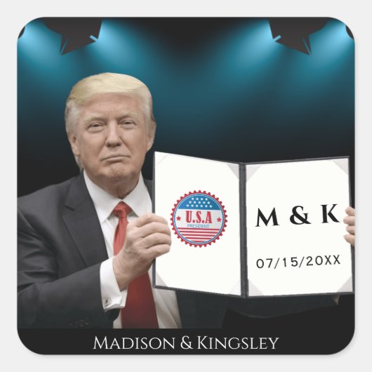 President Donald J. Trump Wedding Vierkante Sticker (Voorkant)