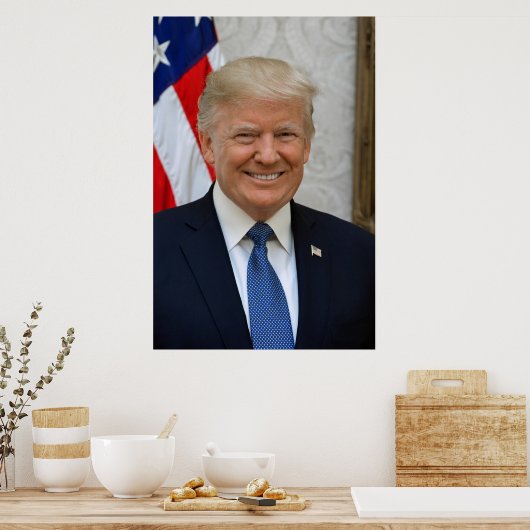 President Donald Trump 2017 Officieel portret Poster (Keuken)