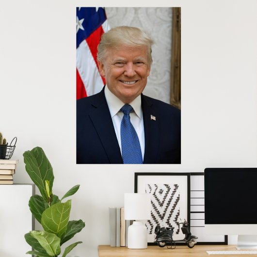 President Donald Trump 2017 Officieel portret Poster (Thuiskantoor)