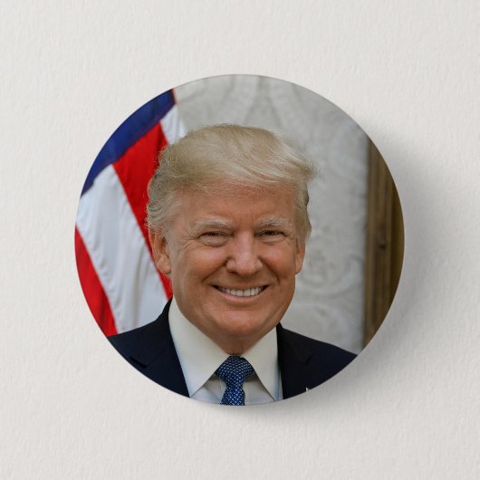 President Donald Trump 2017 Officieel portret Ronde Button 5,7 Cm (Voorkant)