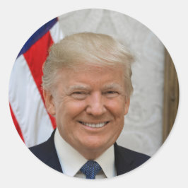 President Donald Trump 2017 Officieel portret Ronde Sticker