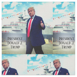 President Donald Trump 2020 duikt op marineschepen Stof
