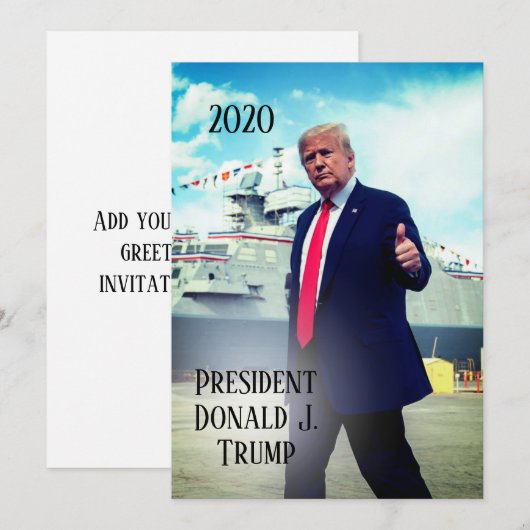 President Donald Trump 2020 duikt op marineschip Kaart (Voorkant / Achterkant)