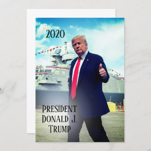 President Donald Trump 2020 duikt op marineschip Kaart