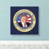 President Donald Trump 2020 Keep America Great Ame Canvas Afdruk (Insitu (Houten vloer))