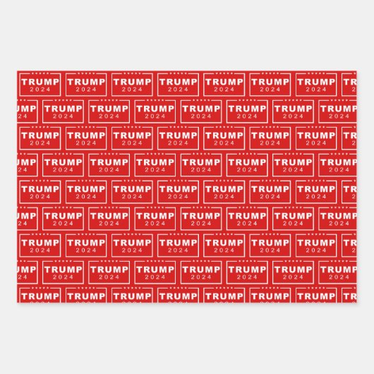 President Donald Trump 2024 Patriottische kerst Inpakpapier Vel (Voorkant 2)