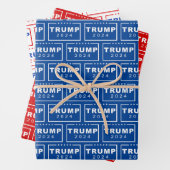 President Donald Trump 2024 Patriottische kerst Inpakpapier Vel (In situ)