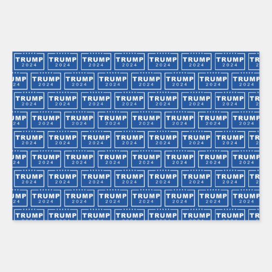 President Donald Trump 2024 Patriottische kerst Inpakpapier Vel (Voorkant)