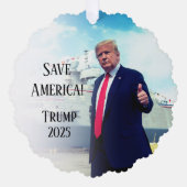 President Donald Trump 2024 Save America Ship Ornament Kaart (Voorkant)