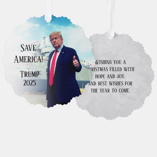 President Donald Trump 2024 Save America Ship Ornament Kaart (Voorkant / Achterkant)
