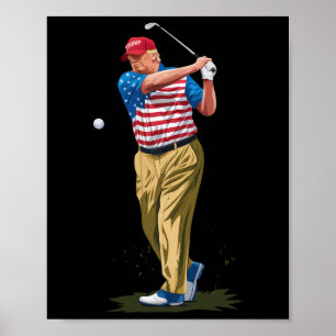 President Donald Trump 2025 Golf Ons Amerikaanse V Poster