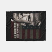 President Donald Trump 2025 Inauguratie Datum Comm Fleece Deken (Voorkant (Horizontaal))