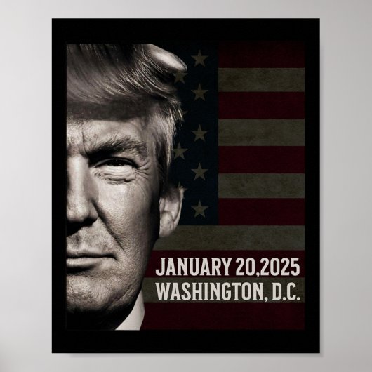 President Donald Trump 2025 Inauguratie Datum Comm Poster (Voorkant)