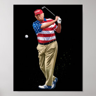 President Donald Trump 2025 VS Amerikaanse Vlag Go Poster
