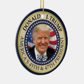 President Donald Trump 47e President 2024 Foto Keramisch Ornament (Rechts)