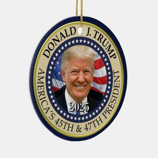 President Donald Trump 47e President 2024 Foto Keramisch Ornament (Rechts)