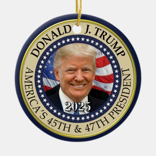 President Donald Trump 47e President 2024 Foto Keramisch Ornament (Voorkant)