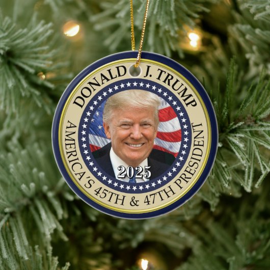 President Donald Trump 47e President 2024 Foto Keramisch Ornament (Boom)