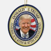 President Donald Trump 47e President 2024 Foto Keramisch Ornament (Links)