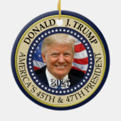 President Donald Trump 47e President 2024 Foto Keramisch Ornament (Achterkant)