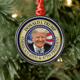 President Donald Trump 47e President 2024 Foto Metalen Ornament