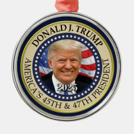 President Donald Trump 47e President 2024 Foto Metalen Ornament