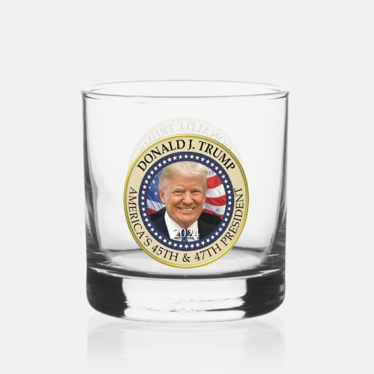 President Donald Trump 47e President 2024 Foto Whisky Glas (Achterkant)