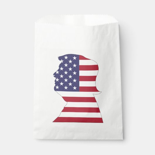 PRESIDENT DONALD TRUMP AMERICAN FLAG BEDANKZAKJE (Voorkant)