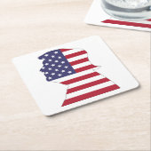 PRESIDENT DONALD TRUMP AMERICAN FLAG KARTONNEN ONDERZETTERS (Schuin)