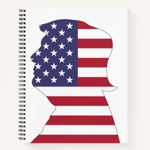 PRESIDENT DONALD TRUMP AMERICAN FLAG NOTITIEBOEK