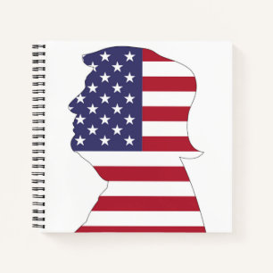 PRESIDENT DONALD TRUMP AMERICAN FLAG NOTITIEBOEK