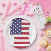 PRESIDENT DONALD TRUMP AMERICAN FLAG PAPIEREN BORDJE (Feest)