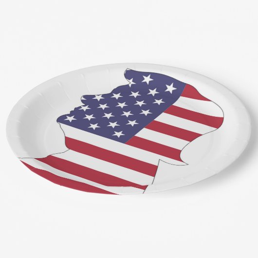 PRESIDENT DONALD TRUMP AMERICAN FLAG PAPIEREN BORDJE (Gekanteld)