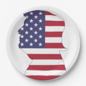 PRESIDENT DONALD TRUMP AMERICAN FLAG PAPIEREN BORDJE (Voorkant)