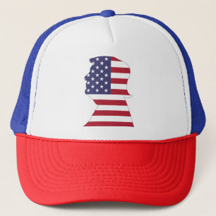 PRESIDENT DONALD TRUMP AMERICAN FLAG TRUCKER PET