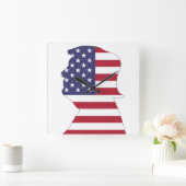 PRESIDENT DONALD TRUMP AMERIKAANSE VLAG VIERKANTE KLOK (Huis)