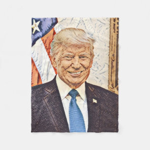 President Donald Trump Art Fleece Blanket Small Deken