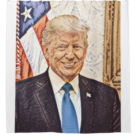 President Donald Trump Art — Showgordijn Douchegordijn (Voorkant)