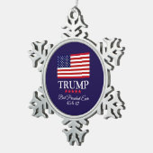 PRESIDENT DONALD TRUMP BEST PRESIDENT EVER TIN SNEEUWVLOK ORNAMENT (Rechts)