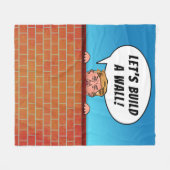 President Donald Trump bouwt een Wall Funny Cartoo Fleece Deken (Voorkant (Horizontaal))