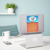 President Donald Trump bouwt een Wall Funny Cartoo Sticker (Laptop op bureau)