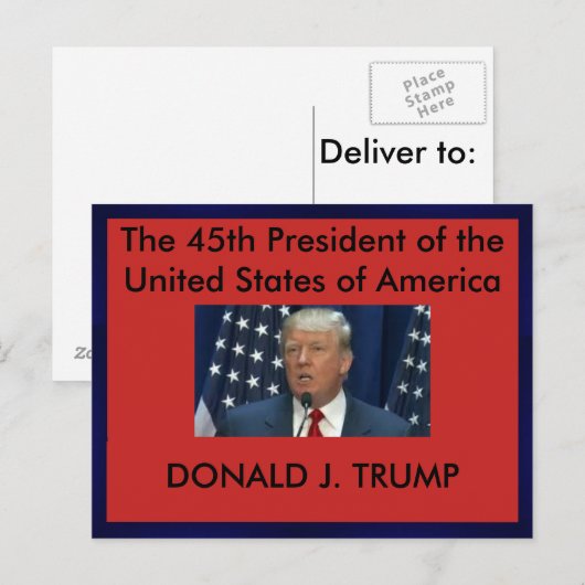 President Donald Trump briefkaart (Voorkant / Achterkant)